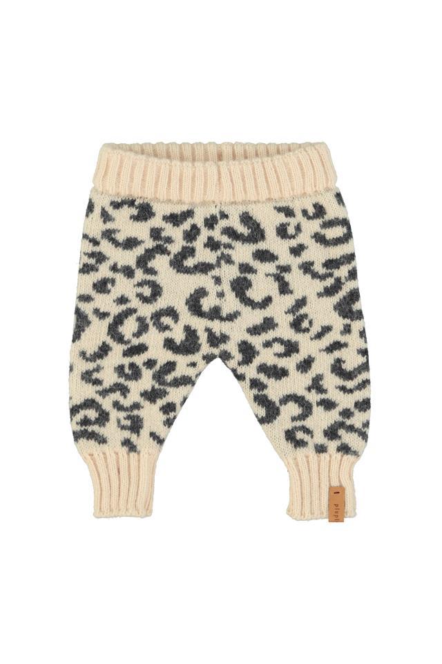 PIU KNITTED BABY LEGGINGS LIGHT PINK W BLACK ANIMA