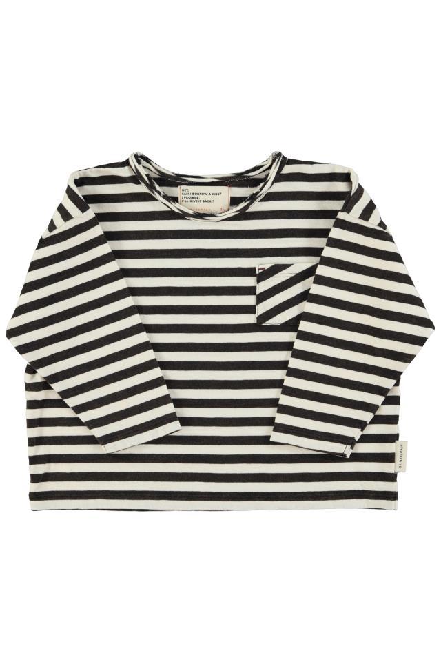PIU LONGSLEEVE T´SHIRT ECRU & BLACK STRIPES