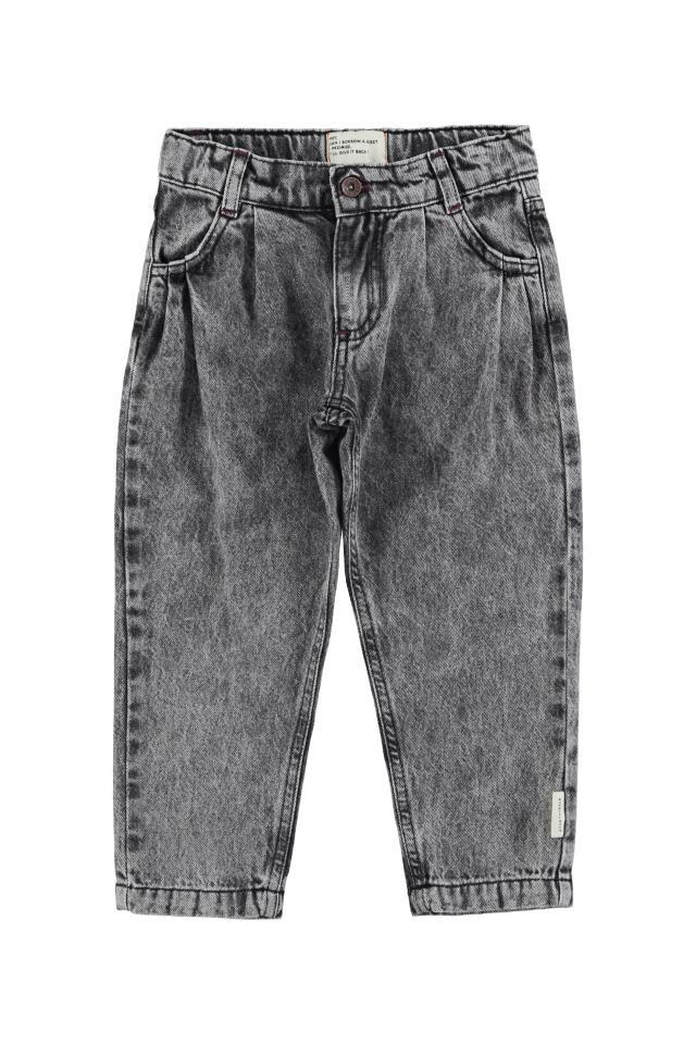 PIU MOM FIT TROUSERS WASHED BLACK DENIM