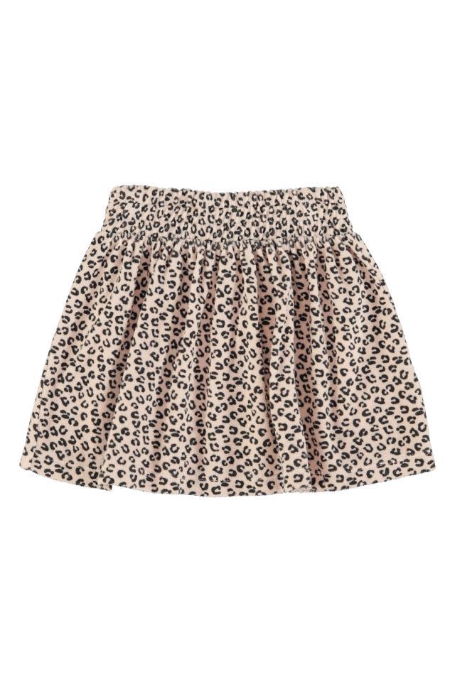 PIU SHORT SKIRT PALE PINK W ANIMAL PRINT