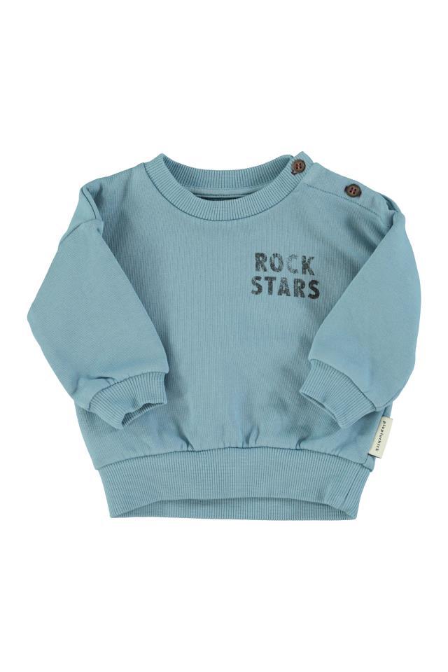 PIU SWEATSHIRT BLUE W ROCK STARS PRINT