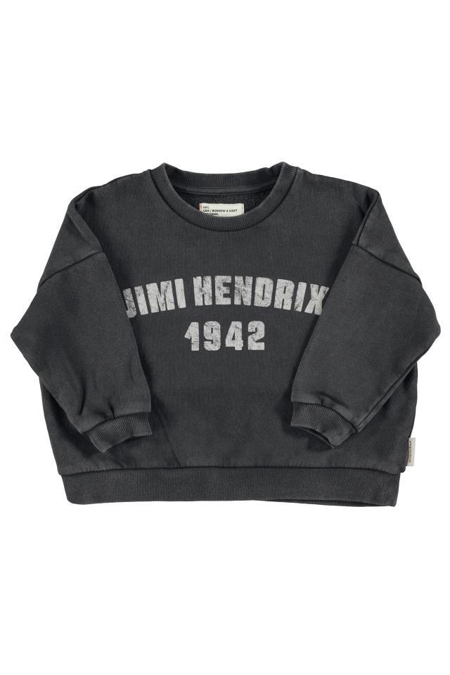 PIU SWEATSHIRT FADED BLACK W JIMI HENDRIX PRINT