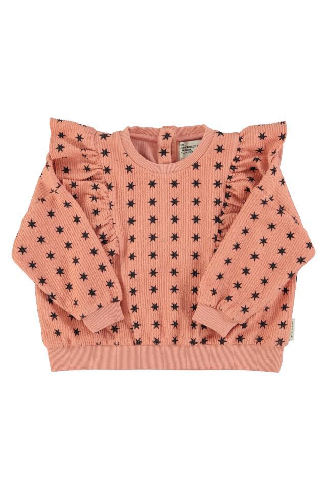 PIU SWEATSHIRT PINK W BLACK STARS