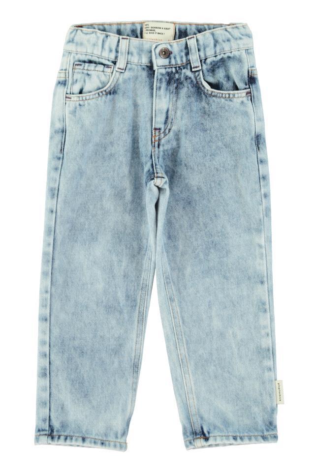 PIU UNISEX TROUSERS WASHED BLUE DENIM