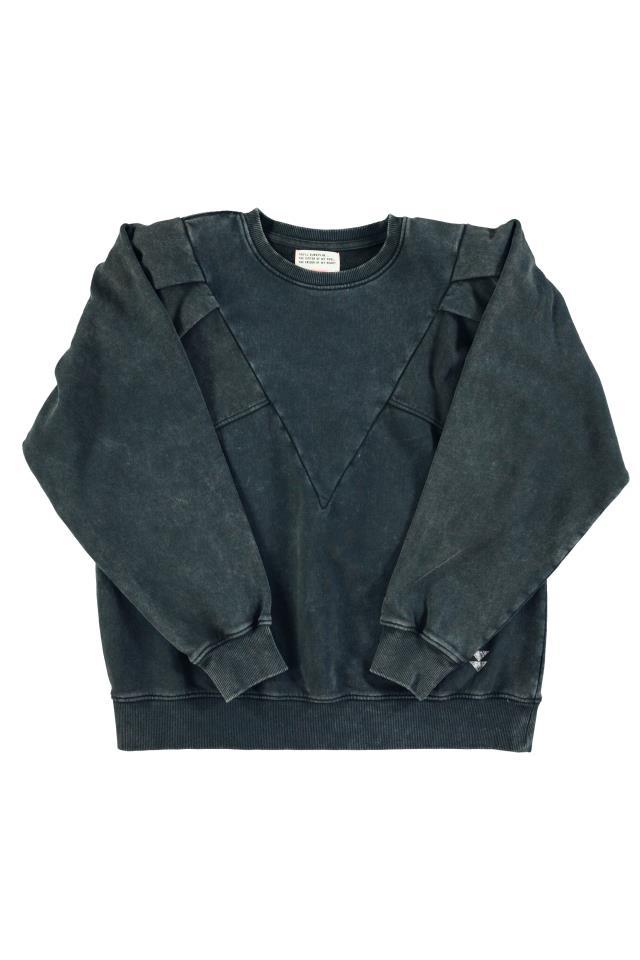SISTERS FITTED SWEATSHIRT FADED BLACK W LITTLE LOG