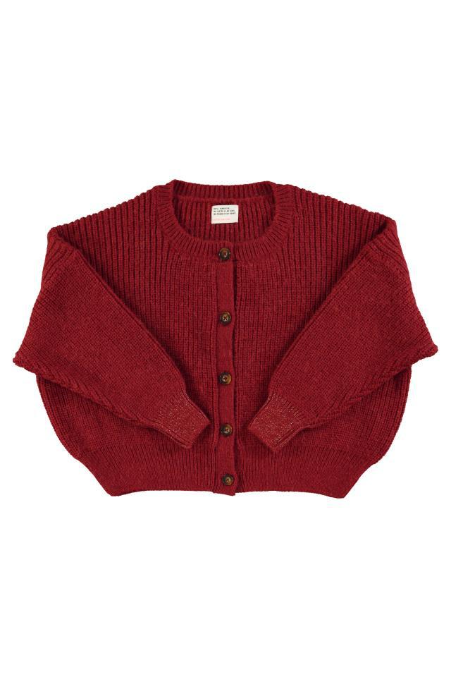 SISTERS KNITTED SOFT CARDIGAN BORDEAUX