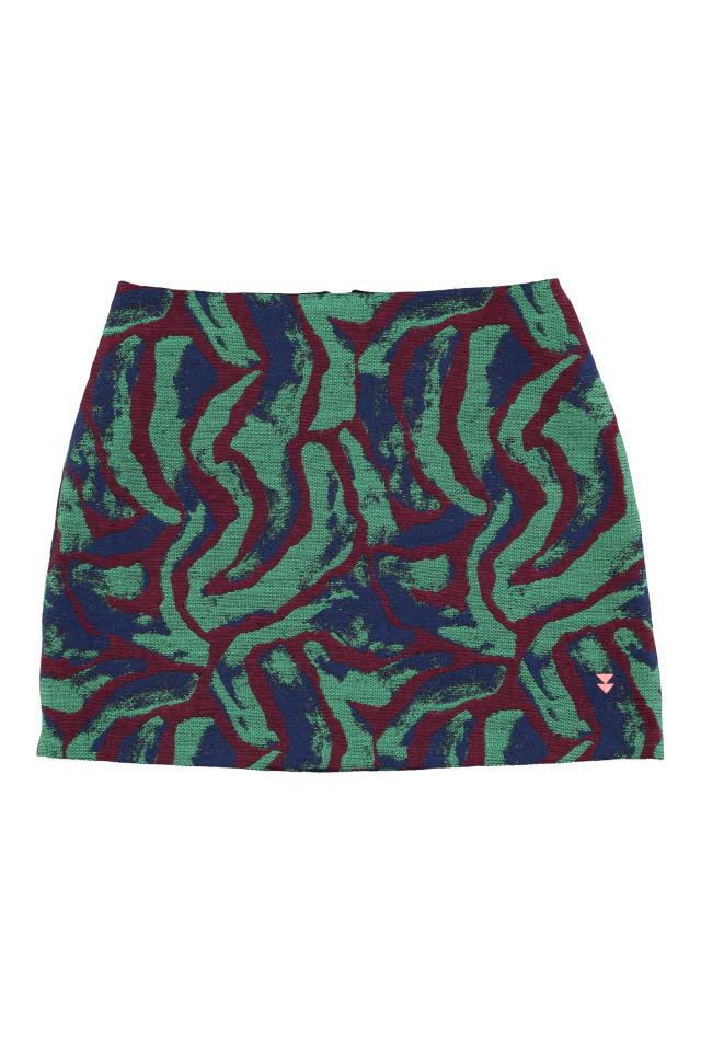 SISTERS SHORT SKIRT MULTICOLOR PATTERN GREEN