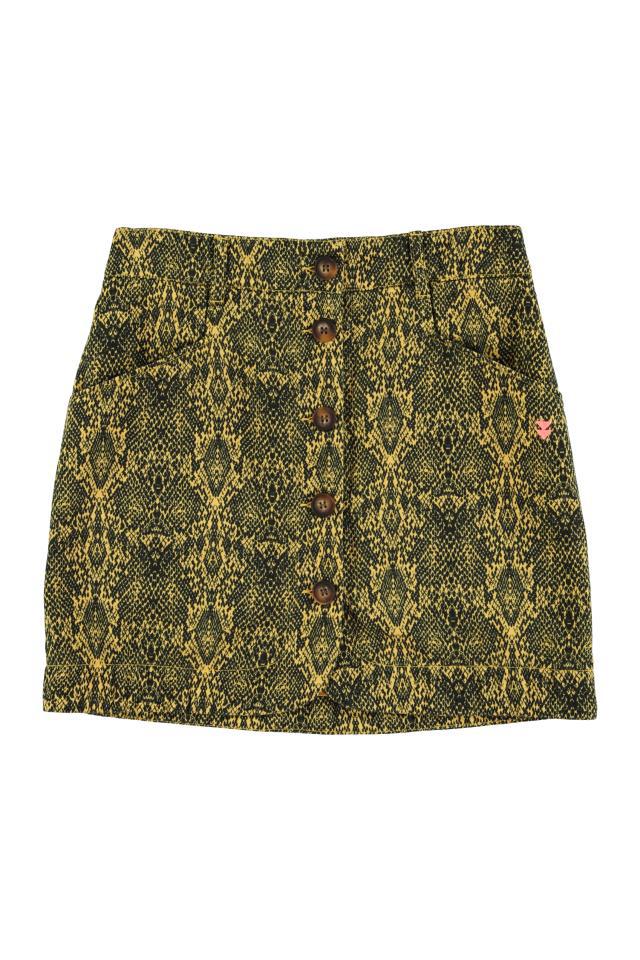 SISTERS SHORT SKIRT YELLOW W ANIMAL PRINT