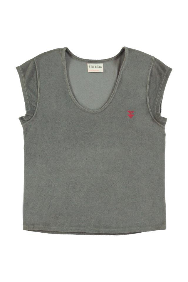 SISTERS SHORT SLEEVE T´SHIRT W DEEP ROUND NECK GRE