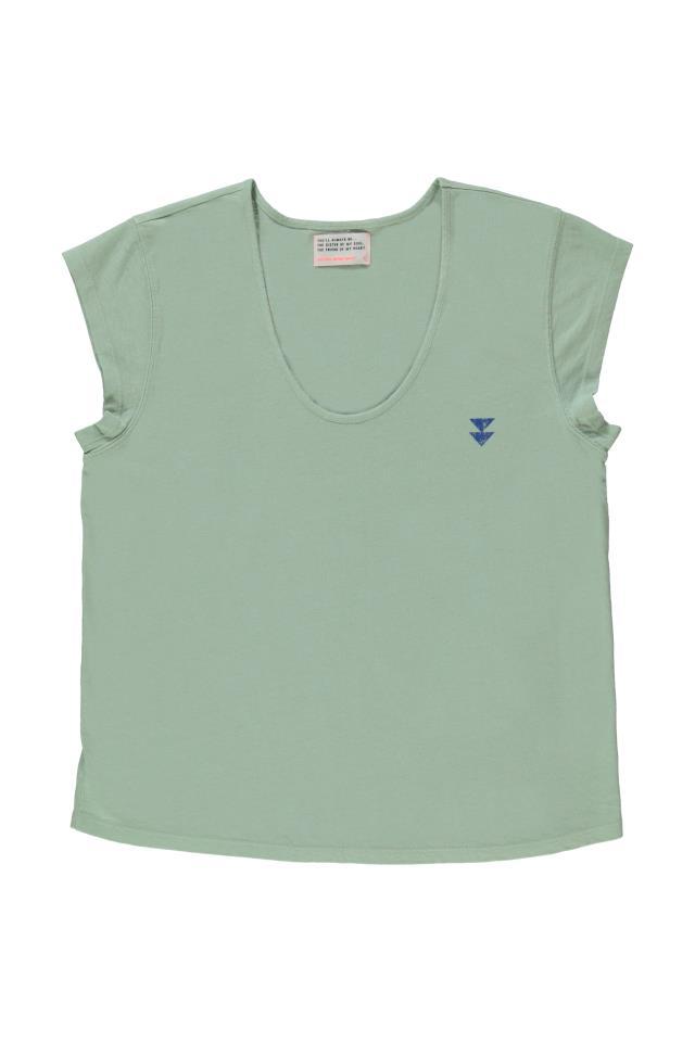 SISTERS SHORT SLEEVE T´SHIRT W DEEP ROUND NECK GRE