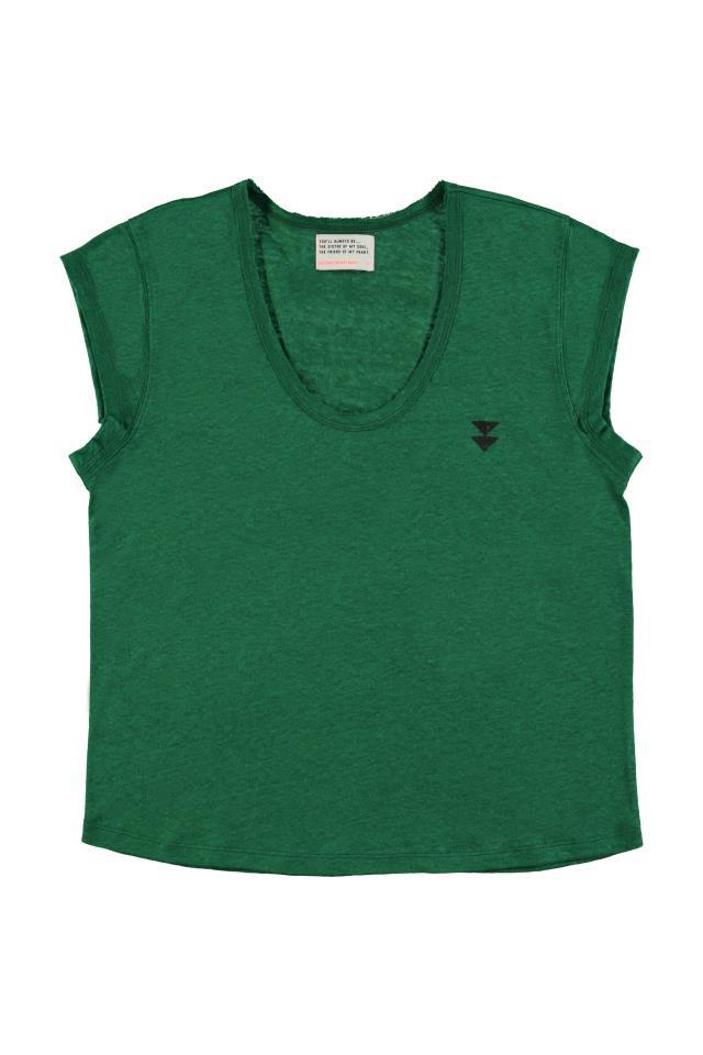 SISTERS SHORT SLEEVE T´SHIRT W DEEPD ROUND GREEN L