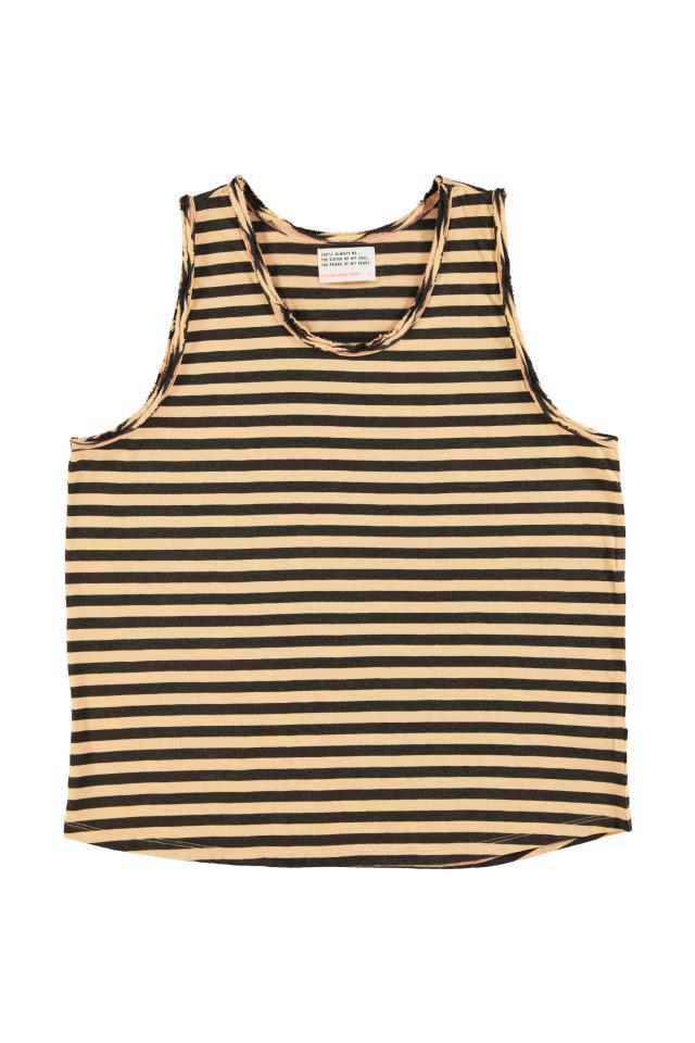 SISTERS SLEEVELESS ROUND NECK TOP LIGHT PINK& BLAC