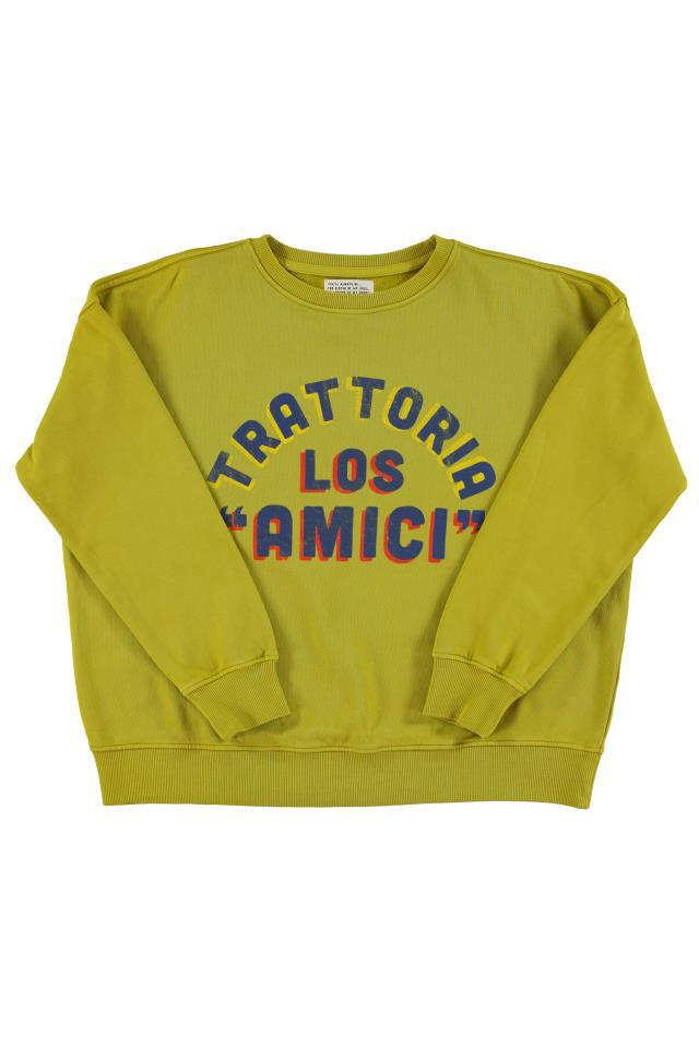 SISTERS SWEATSHIRT OLIVE GREEN W LOS AMICI PRINT