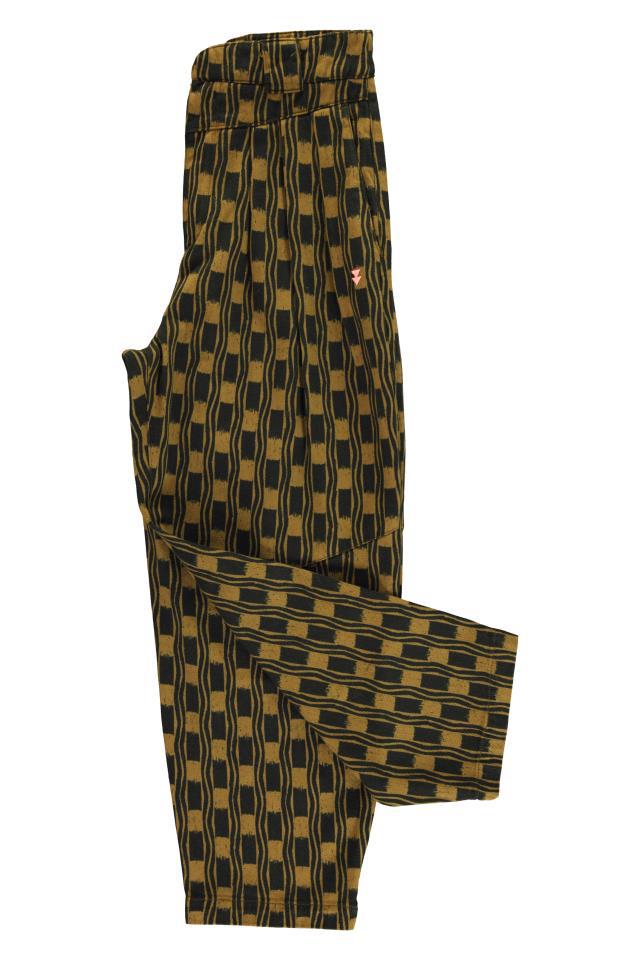 SISTERS TROUSERS GREEN&BLACK SQUARES