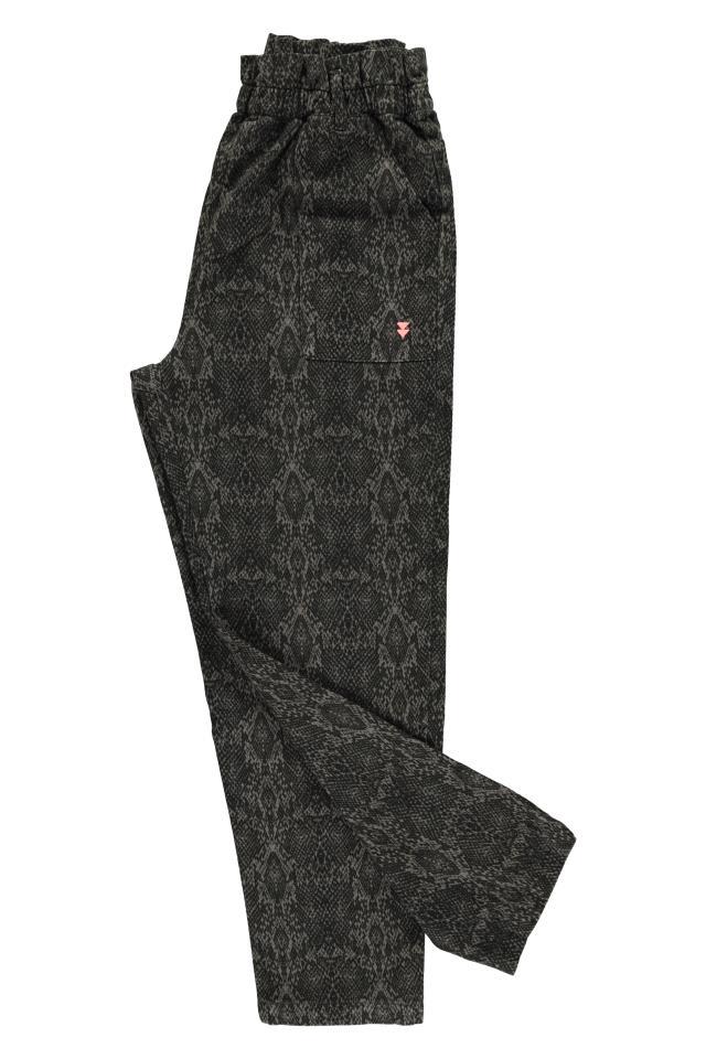 SISTERS TROUSERS GREY W SNAKE PRINT