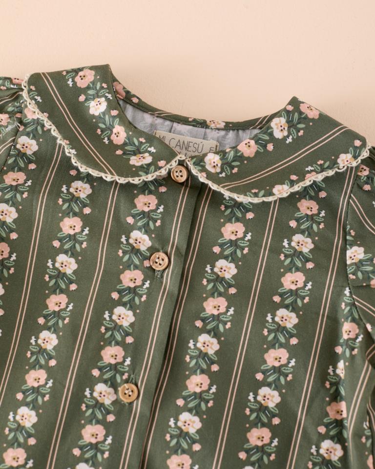 MC CAMISA PETALOS RAYA FLOR VERDE MUSGO