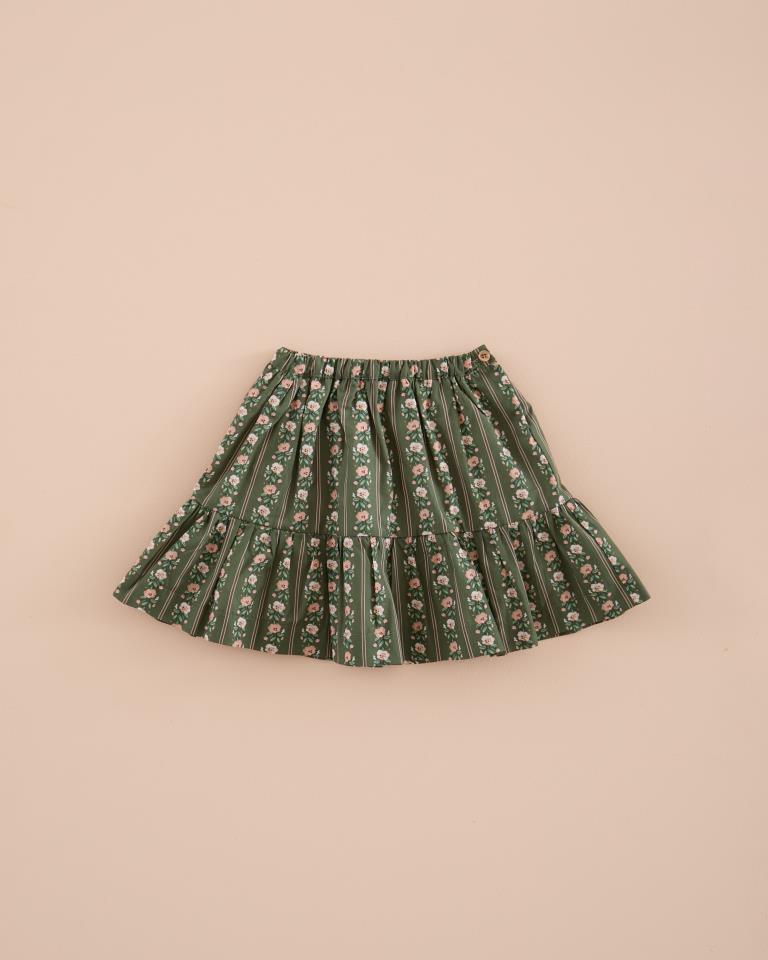 MC MINIFALDA RAYA FLOR VERDE MUSGO