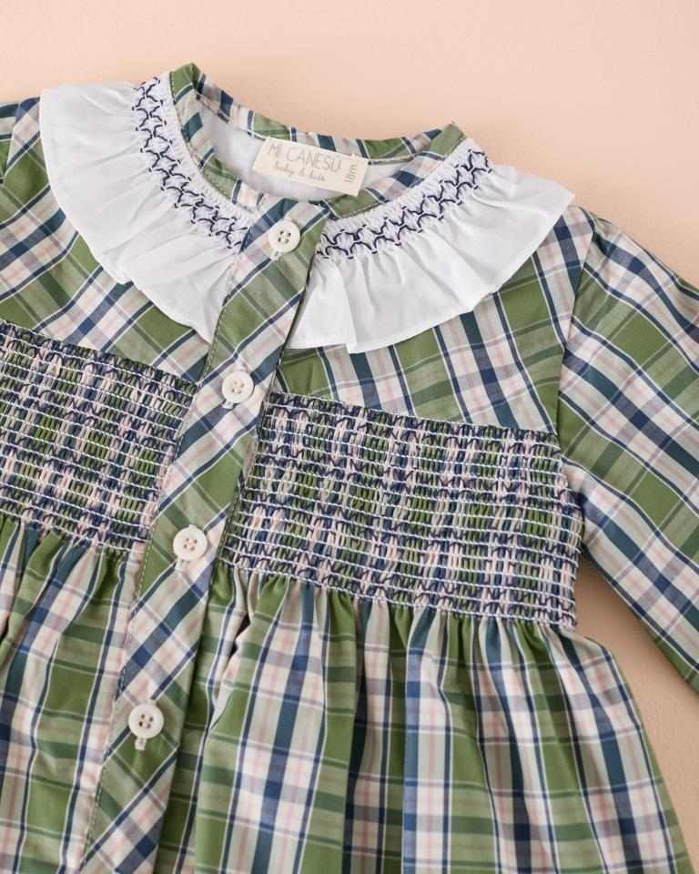 MC VESTIDO SMOCK TARTAN VERDE
